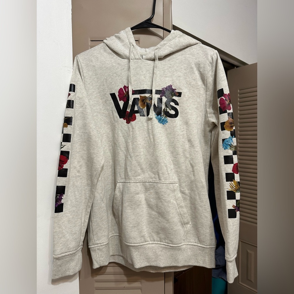 Vans Floral Hoodie in Cream